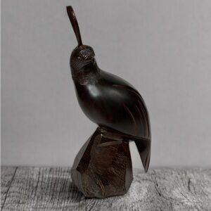 Vintage Hecho En Mexico Hand carved wood Quail 10.5”